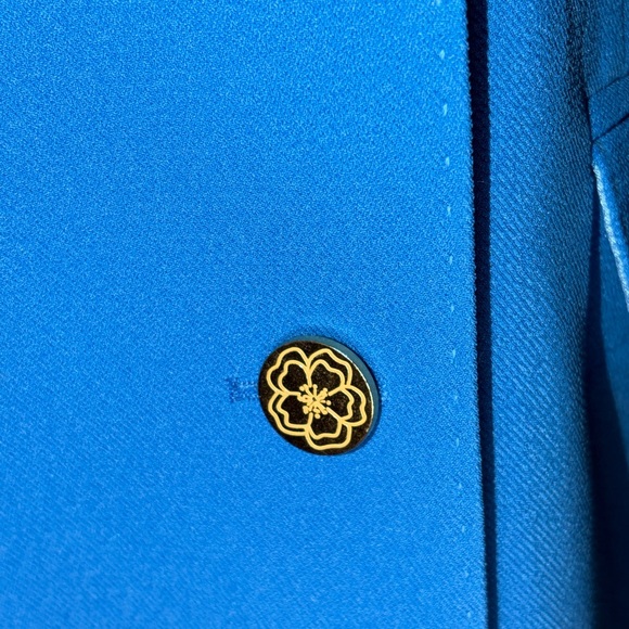 Vintage Mos Mosh Women's Vibrant Blue Double-Breasted Chira Crepa Blazer 💙 🇩🇰 - Picture 6 of 11